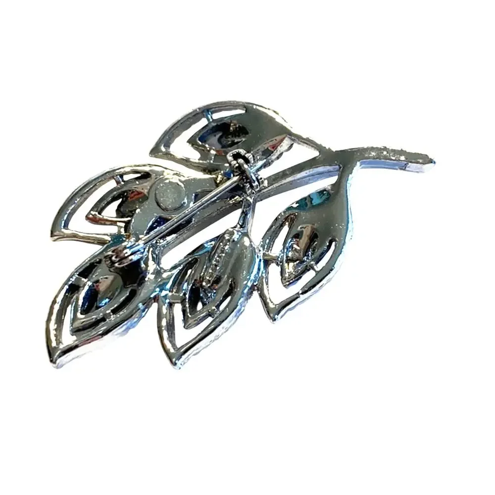Vintage mid century silvertone brooch textured dimensional pin mod 60's jewelry